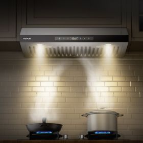 36' Under Cabinet Range Hood Vent Hood 900CFM Gesture & Touch Control (Option: Silver)