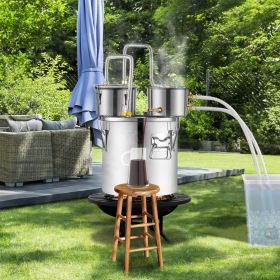 Moonshine Still Water Alcohol Distiller 3Gal W/Thumper Keg & 8W Water Pump (Option: Silver)