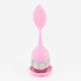 1pc/7pcs Tea Infuser Silicone Handle Stainless Steel Strainer Drip Tray Included - Loose Tea Steeper - Best Tea Infuser For Loose Leaf Or Herbal (Color: 1 Pack Pink)