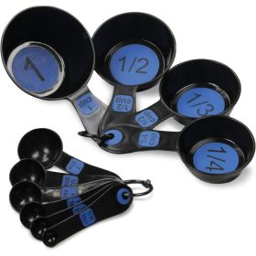 10 Pack Easy Read Plastic Measuring Cup Set, Clear Markings For Cooking, Baking, Mixing & Kitchen Food Preparation (Option: Multi)